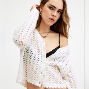 AllsauntsVivian Open Stitch V-Neck Cardigan